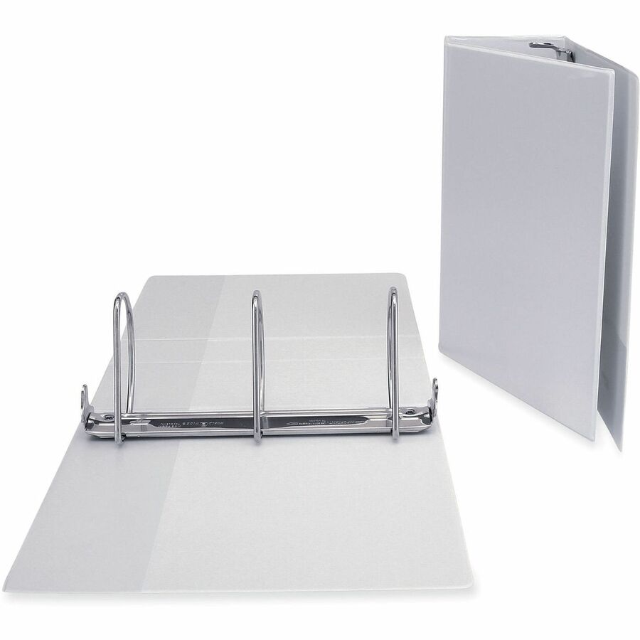 4" Binder Capacity - 775 Sheet Capacity - 3 Ring(s) - Fastener(s): Ring - Pocket(s): 2, Inside Front & Back - Polypropylene - White - Non-stick - 1 Each