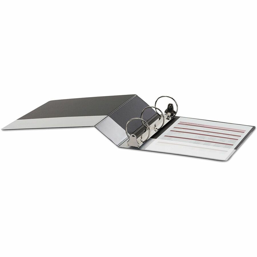 3" Binder Capacity - 625 Sheet Capacity - 3 Ring(s) - Fastener(s): Ring - Pocket(s): 2, Inside Front & Back - Polypropylene - Black - Non-stick - 1 Each