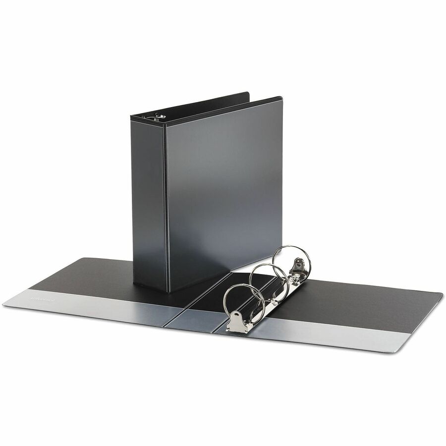 3" Binder Capacity - 625 Sheet Capacity - 3 Ring(s) - Fastener(s): Ring - Pocket(s): 2, Inside Front & Back - Polypropylene - Black - Non-stick - 1 Each
