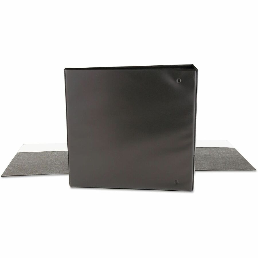 3" Binder Capacity - 625 Sheet Capacity - 3 Ring(s) - Fastener(s): Ring - Pocket(s): 2, Inside Front & Back - Polypropylene - Black - Non-stick - 1 Each