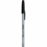 Universal Ballpoint Pen, 1 mm Medium, Black Ink, Oil-Based, Gray Stick, Black Barrel, 1 Dozen
