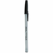 Universal Ballpoint Pen, Black Ink, 0.7 mm Fine Conical Point, Oil-Based, Gray Stick, Black Barrel, Smooth Grip, Quick-Drying, 1 Dozen