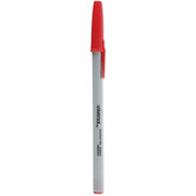 Universal Ballpoint Pen - Red Ink - Oil Based - Gray Stick, Red Barrel - Office - 1 Dozen