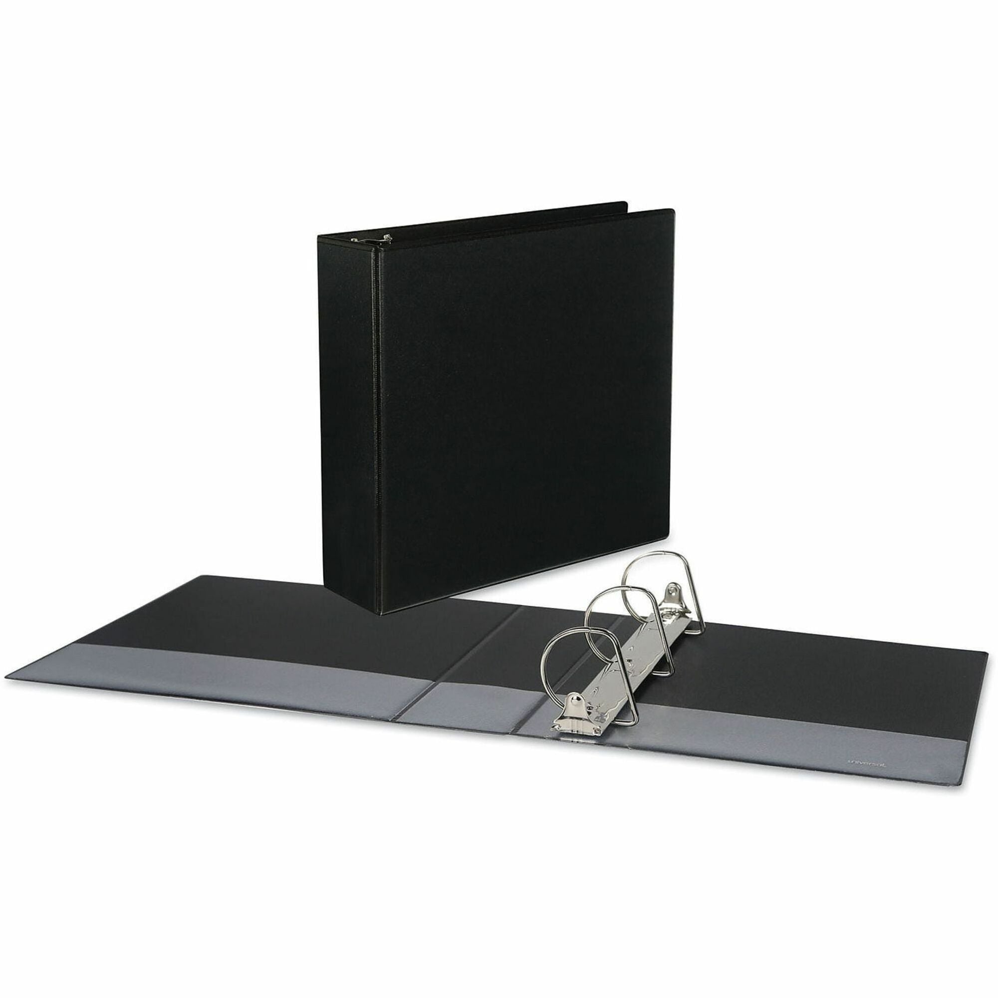 3" Binder Capacity - 600 Sheet Capacity - 3 Ring(s) - Fastener(s): Ring - Pocket(s): 2, Inside Front & Back - Polypropylene - Black - Non-stick - 1 Each