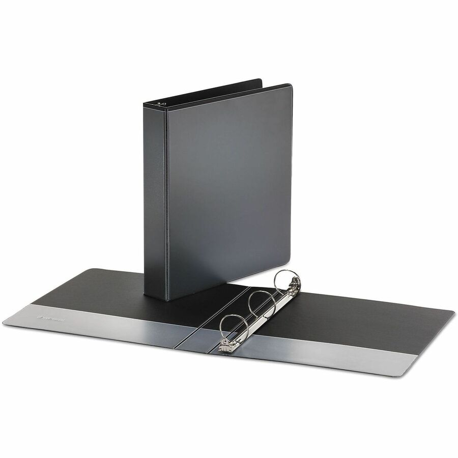 1 1/2" Binder Capacity - 275 Sheet Capacity - 3 Ring(s) - Fastener(s): Ring - Pocket(s): 2, Inside Front & Back - Polypropylene - Black - Non-stick - 1 Each