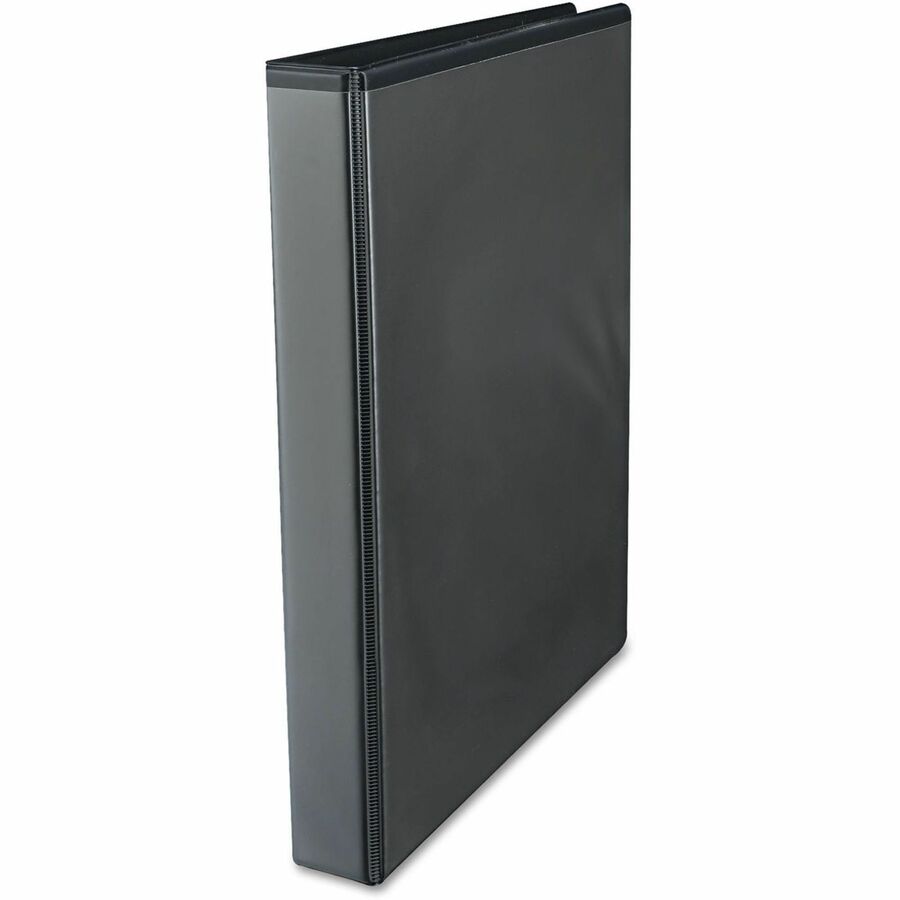 1" Binder Capacity - 175 Sheet Capacity - 3 Ring(s) - Fastener(s): Ring - Pocket(s): 2, Inside Front & Back - Polypropylene - Black - Non-stick - 1 Each