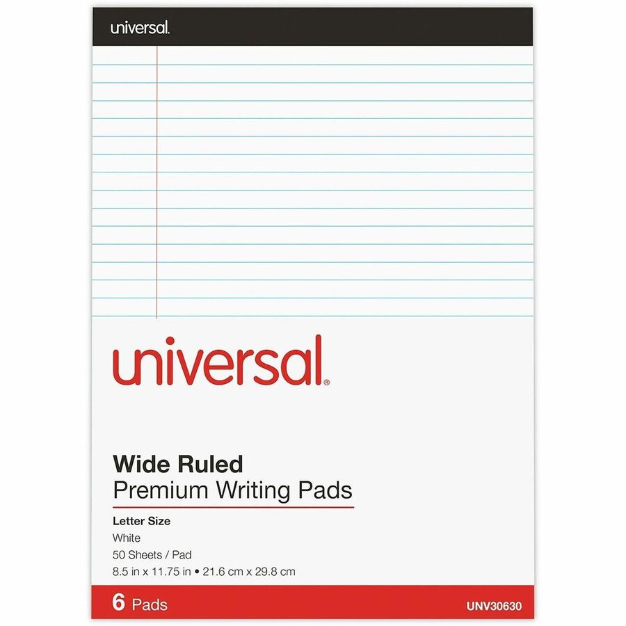 Universal Notepad - 1 Subject(s) - Tape Bound - 6 / Pack