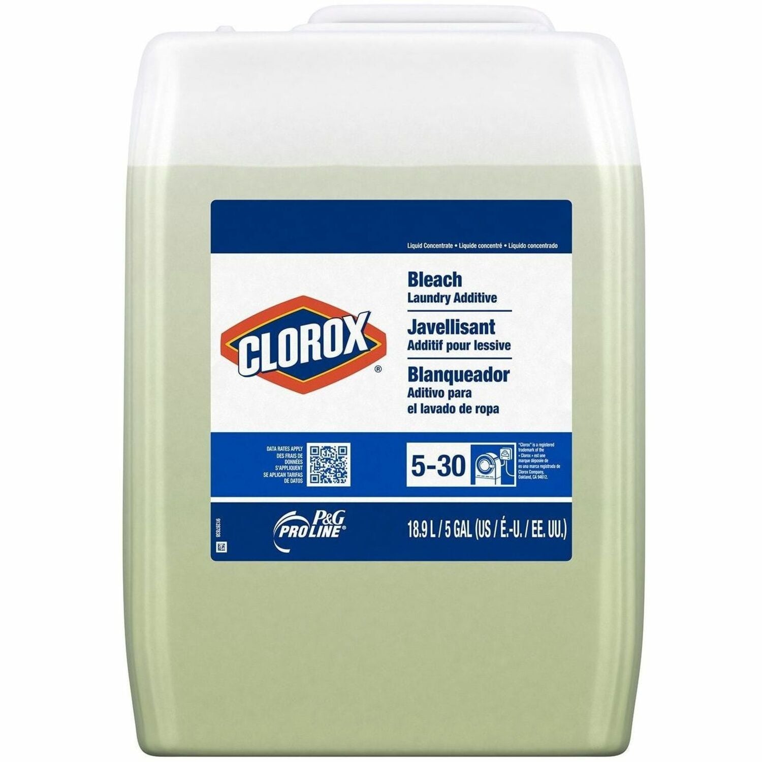 PRO LINE Clorox Bleach Laundry Additive, 639.1 fl oz (20 quart), Phthalate-free, Triclosan-free, 1 Pack