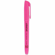 Universal Highlighter, Fluorescent Pink Ink, Chisel/Broad/Narrow Tip, Pink Barrel,