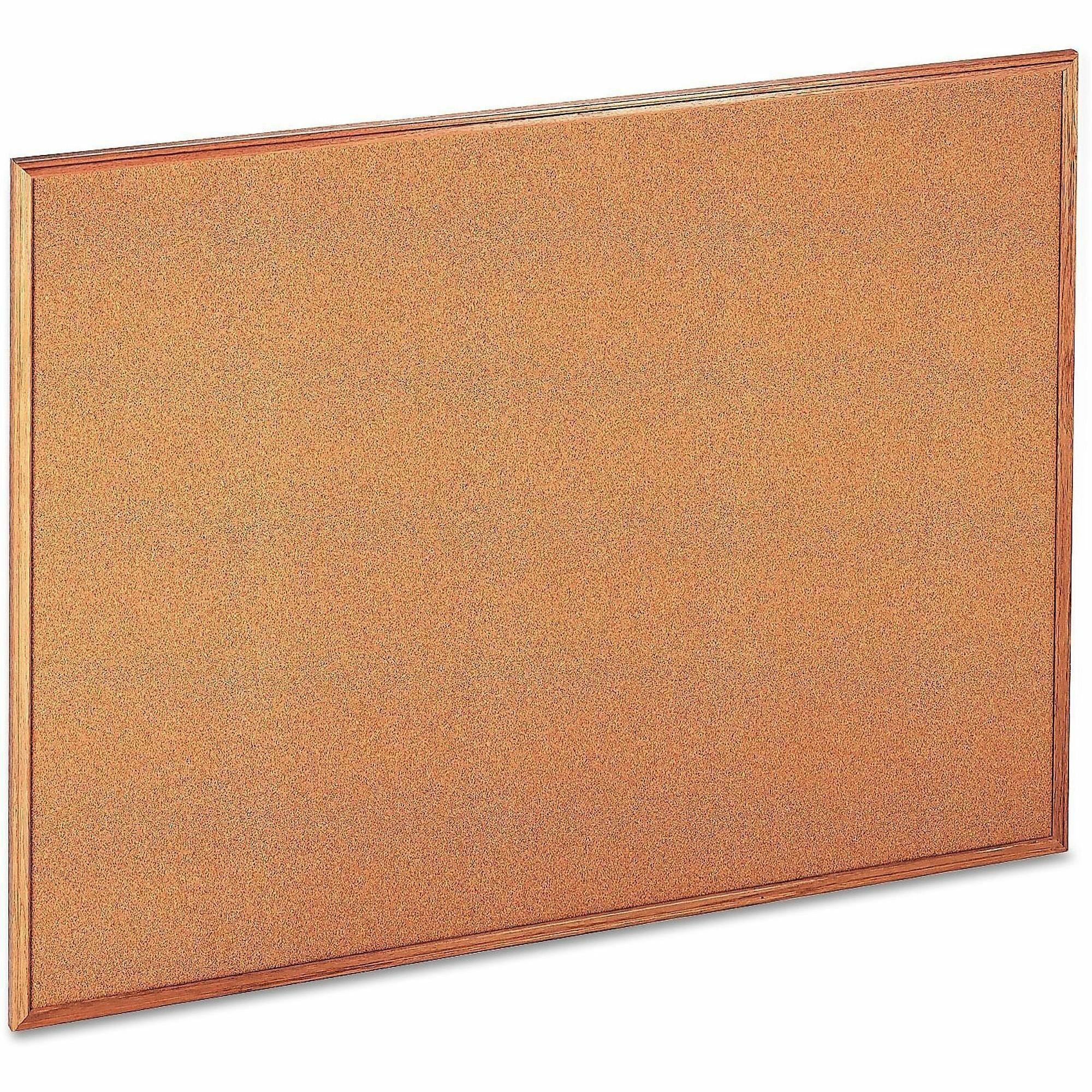 Universal Bulletin Board - 36" Board Height x 48" Board Width x 1.20" Board Depth - Brown Natural Cork, Tan Surface - Durable, Self-healing - Oak Wood Frame - 1 Each