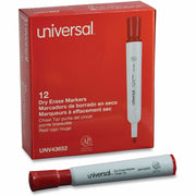 Universal Dry Erase Marker - Erasable - Red Ink - Dry - Glass, General Purpose, Classroom, Home, Office - 1 Dozen