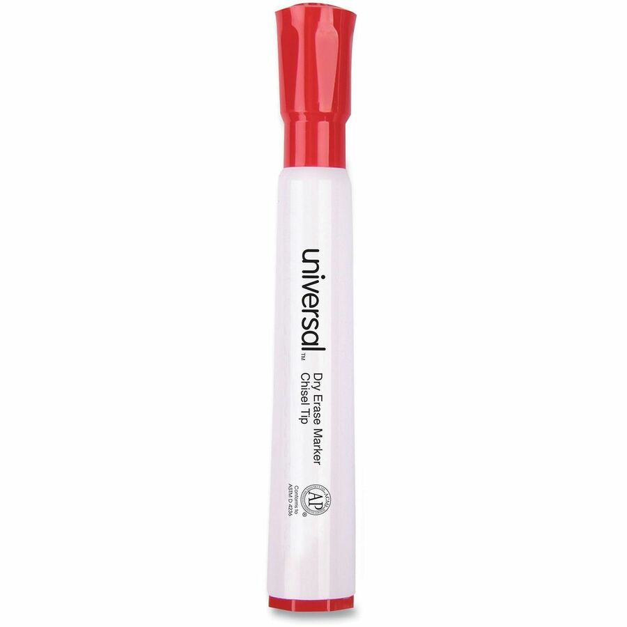 Universal Dry Erase Marker - Erasable - Red Ink - Dry - Glass, General Purpose, Classroom, Home, Office - 1 Dozen