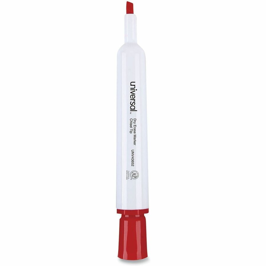 Universal Dry Erase Marker - Erasable - Red Ink - Dry - Glass, General Purpose, Classroom, Home, Office - 1 Dozen