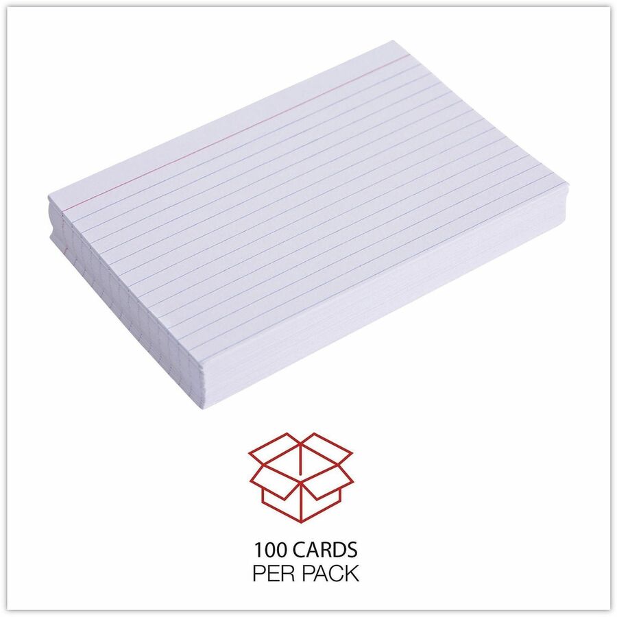 Universal Printable Index Card - 4" x 6" - Acid-free, Ruled - White - 100 / Pack