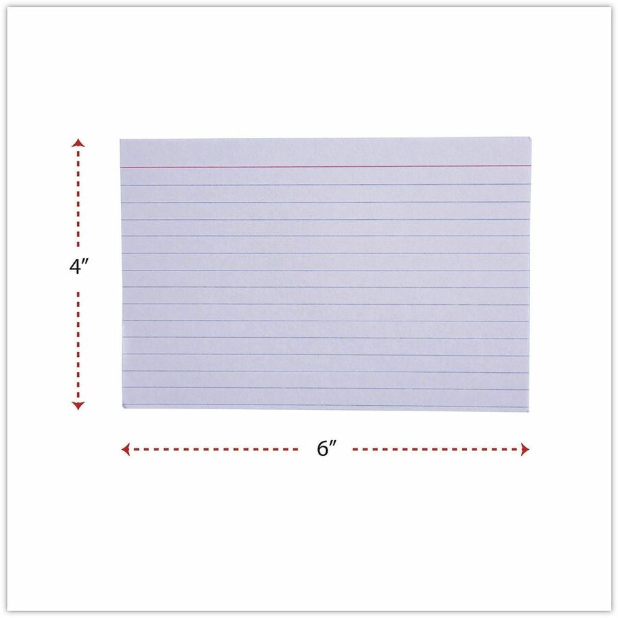 Universal Printable Index Card - 4" x 6" - Acid-free, Ruled - White - 100 / Pack