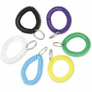 Universal Key Ring - 2.4" Height x 2.4" Width x 0.4" Depth - Plastic - Assorted, Black, Blue, Green, Purple, White, Yellow - Sturdy, Secure - 6 / Pack