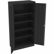 Tennsco Standard-size Storage Cabinet - 36" Width x 18" Depth x 72" Height - Welded, Reinforced Door, Pull Handle, Key Lock - Black - Powder Coated - Steel - Recycled
