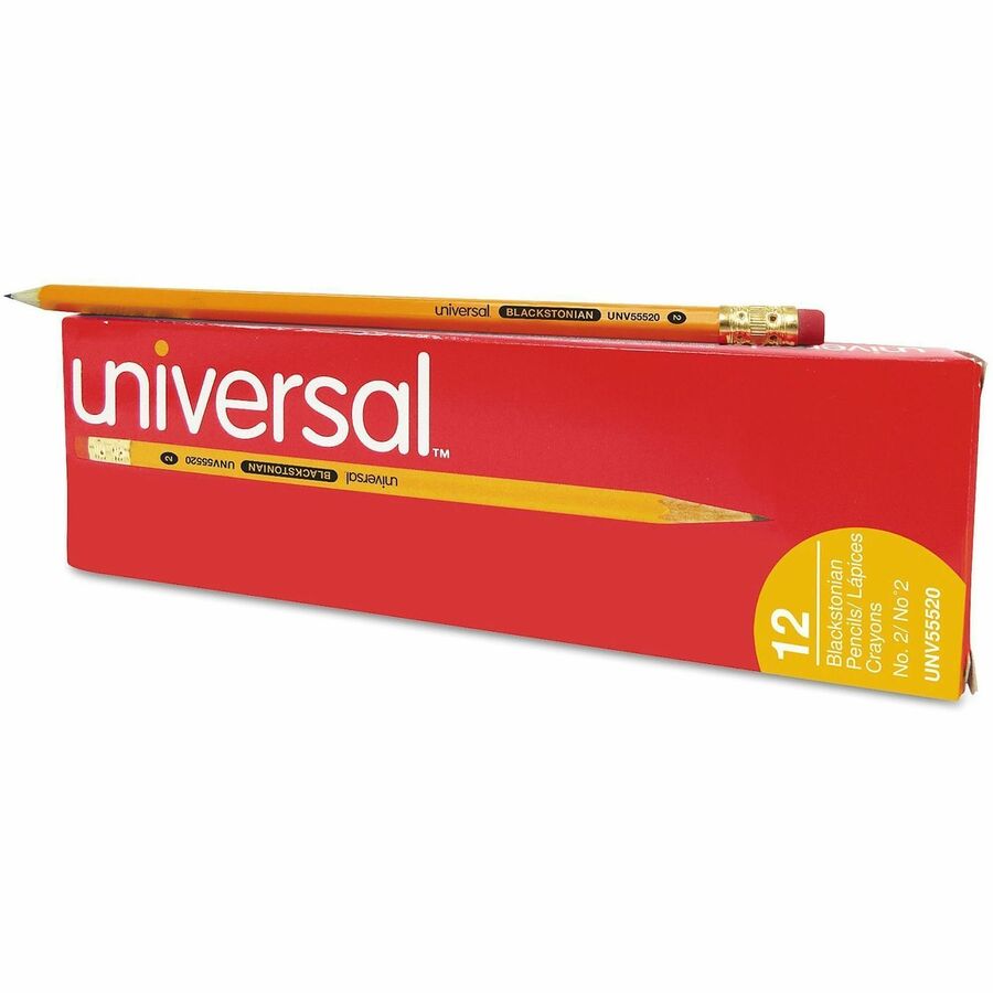 Universal Wood Pencil - Black Lead - HB/#2 - Yellow Wood Barrel - 1 Dozen