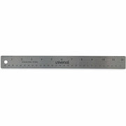 Universal Ruler - 12" Length - 1/16 Graduations - Standard, Metric Measuring System - Stainless Steel, Cork - 1 Each