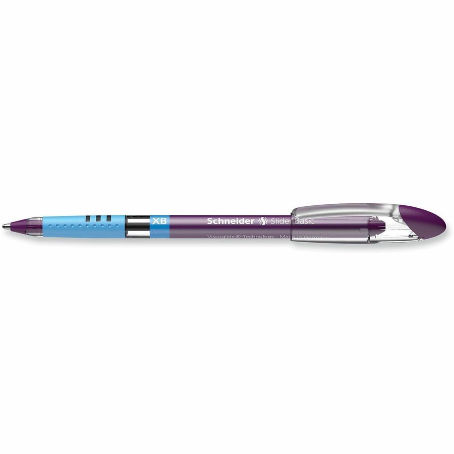 1.4 mm Extra Bold Pen Point - Violet Ink - Transparent Barrel - Stainless Steel Tip - Document, Writing - 10 / Box