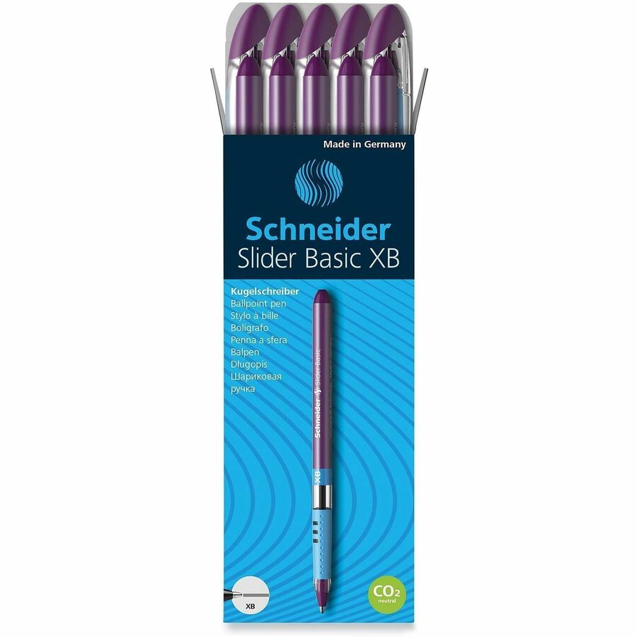 1.4 mm Extra Bold Pen Point - Violet Ink - Transparent Barrel - Stainless Steel Tip - Document, Writing - 10 / Box
