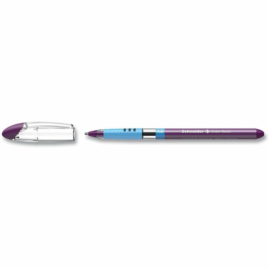 1.4 mm Extra Bold Pen Point - Violet Ink - Transparent Barrel - Stainless Steel Tip - Document, Writing - 10 / Box