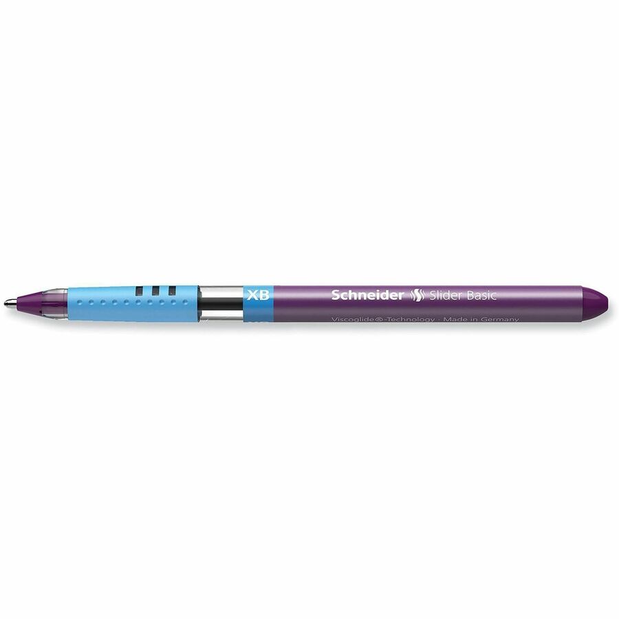 1.4 mm Extra Bold Pen Point - Violet Ink - Transparent Barrel - Stainless Steel Tip - Document, Writing - 10 / Box