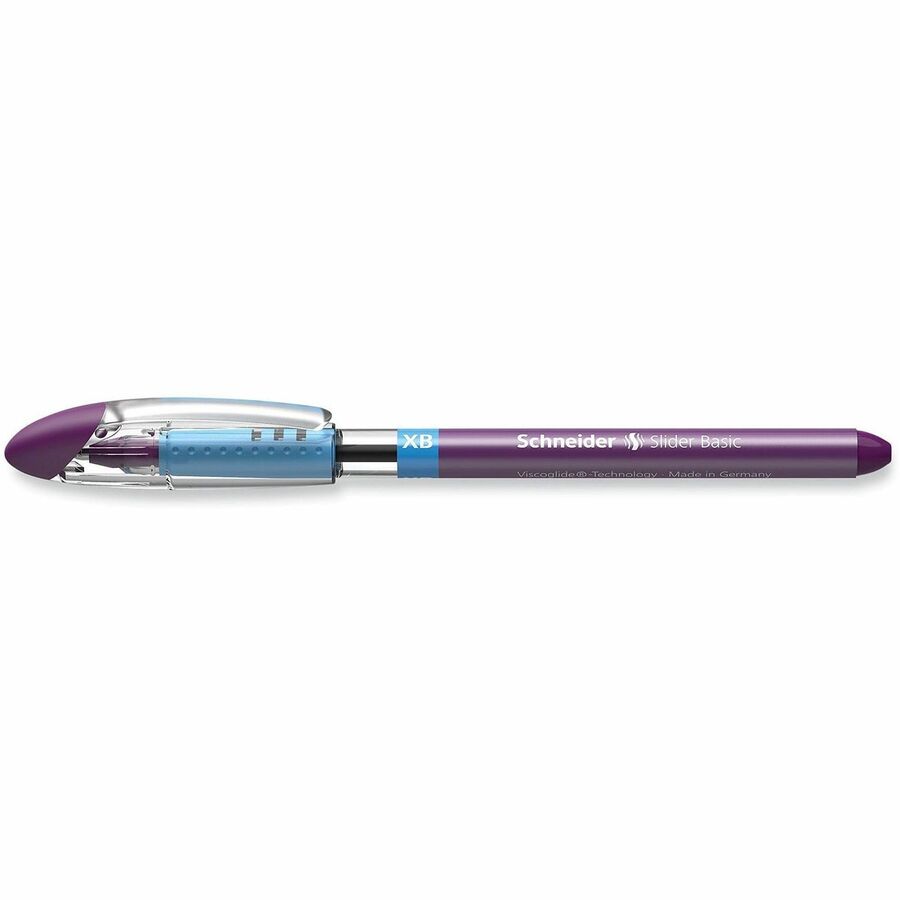 1.4 mm Extra Bold Pen Point - Violet Ink - Transparent Barrel - Stainless Steel Tip - Document, Writing - 10 / Box