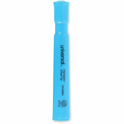 Universal Highlighter, Chisel Tip, Fluorescent Blue Ink, Blue Barrel, 1 Dozen