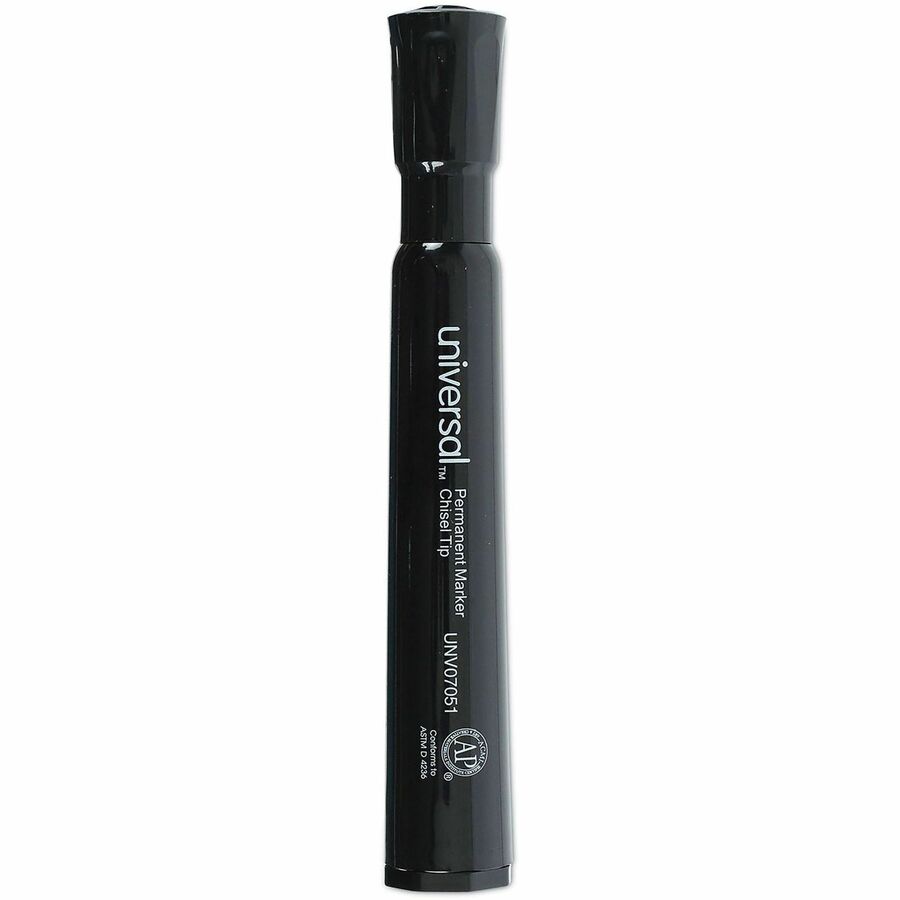 Universal Permanent Marker - Black Ink - Plastic Barrel - Office, Project, Label - 1 Dozen