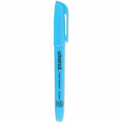 Universal Highlighter, Fluorescent Blue Ink, Blue Barrel, Chisel/Broad/Narrow Tip, 1 Dozen