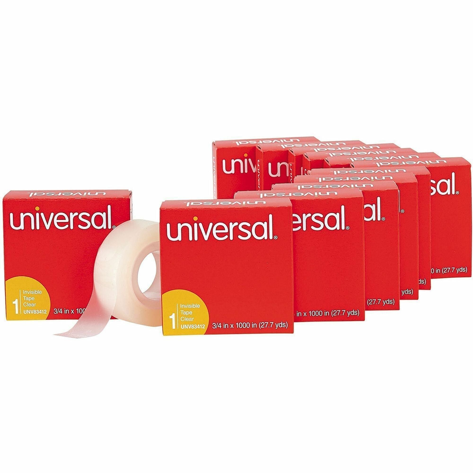 27.78 yd Length x 0.75" Width x 2 mil Thickness - 1" Core - Matte - Clear - Acrylic - Plastic Backing - 12 / Pack
