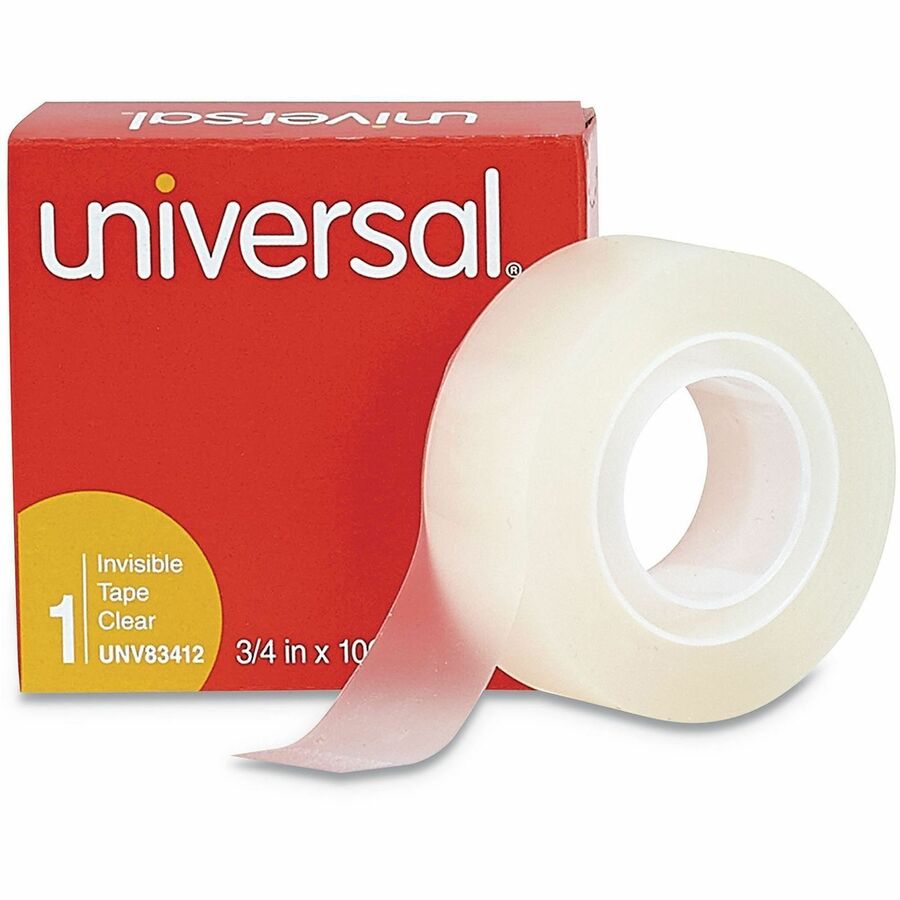27.78 yd Length x 0.75" Width x 2 mil Thickness - 1" Core - Matte - Clear - Acrylic - Plastic Backing - 12 / Pack