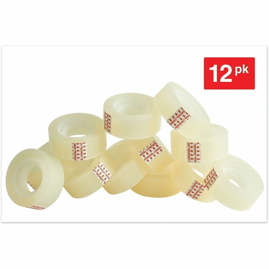 27.78 yd Length x 0.75" Width x 2 mil Thickness - 1" Core - Matte - Clear - Acrylic - Plastic Backing - 12 / Pack