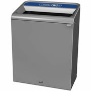 Rubbermaid Commercial Configure 1 Stream Gray Container, Open Top, 45 gal Capacity, Stainless Steel, Textured Black/Gray Stenni, 38"H x 19.5"W x 29.1"D, 1 Each