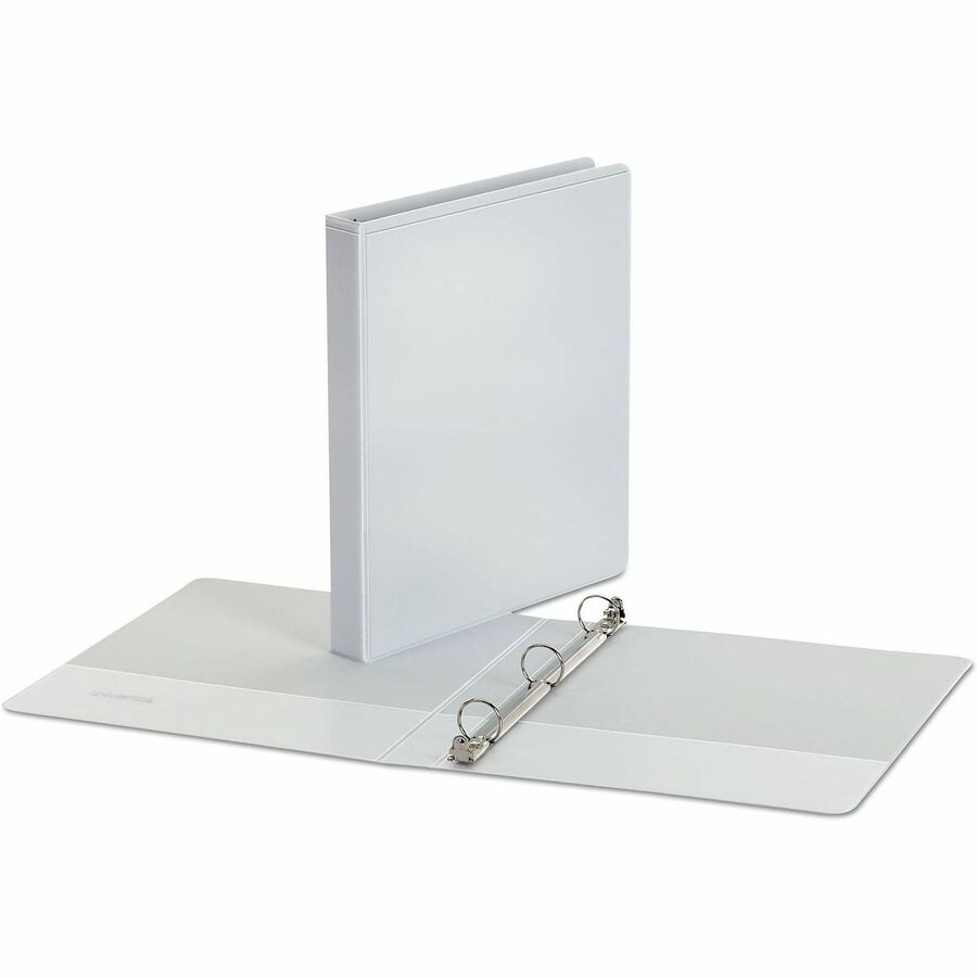 1" Binder Capacity - 175 Sheet Capacity - 3 Ring(s) - Fastener(s): Ring - Pocket(s): 2, Inside Front & Back - Polypropylene - White - Non-stick - 1 Each
