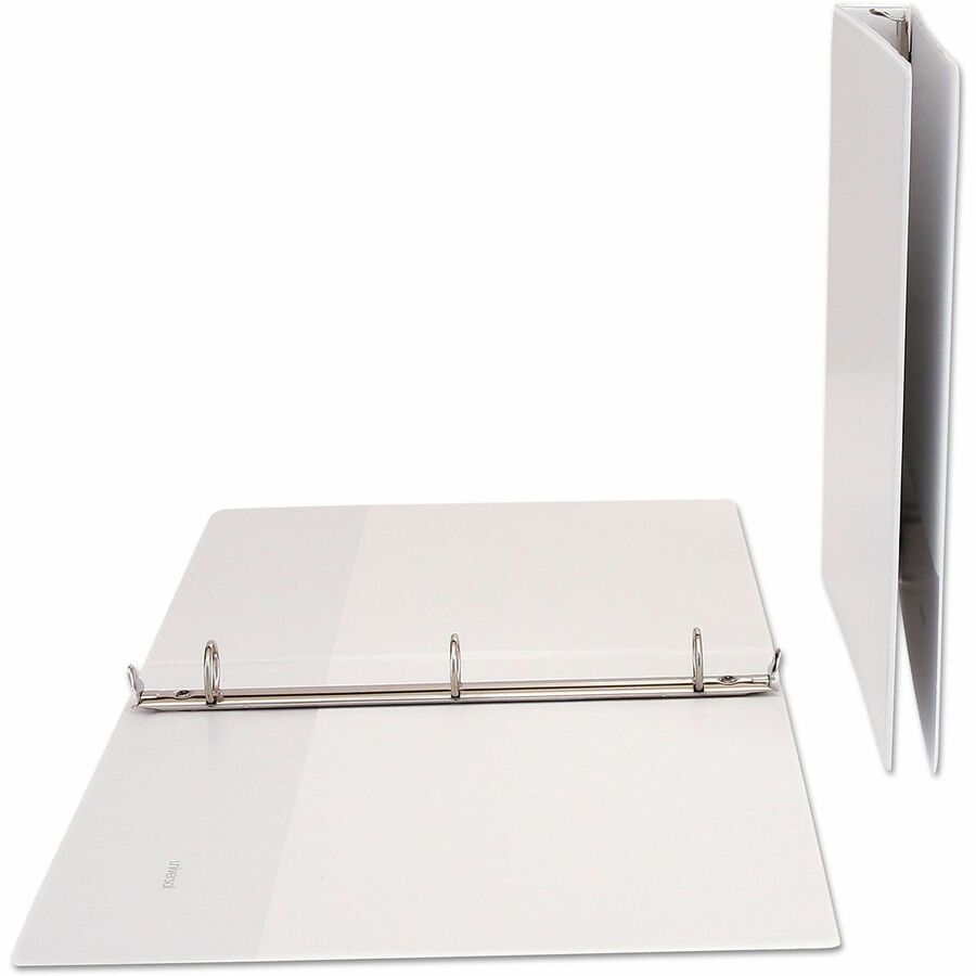1" Binder Capacity - 175 Sheet Capacity - 3 Ring(s) - Fastener(s): Ring - Pocket(s): 2, Inside Front & Back - Polypropylene - White - Non-stick - 1 Each