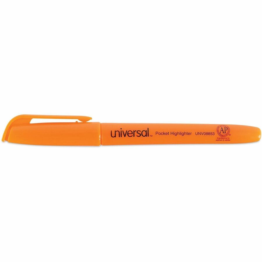 Universal Highlighter - Fluorescent Orange Ink - Orange Barrel - 1 Dozen