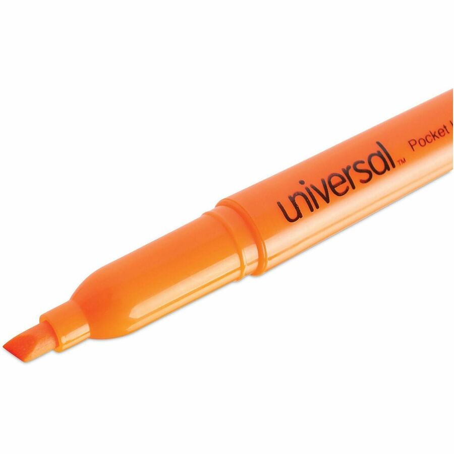 Universal Highlighter - Fluorescent Orange Ink - Orange Barrel - 1 Dozen