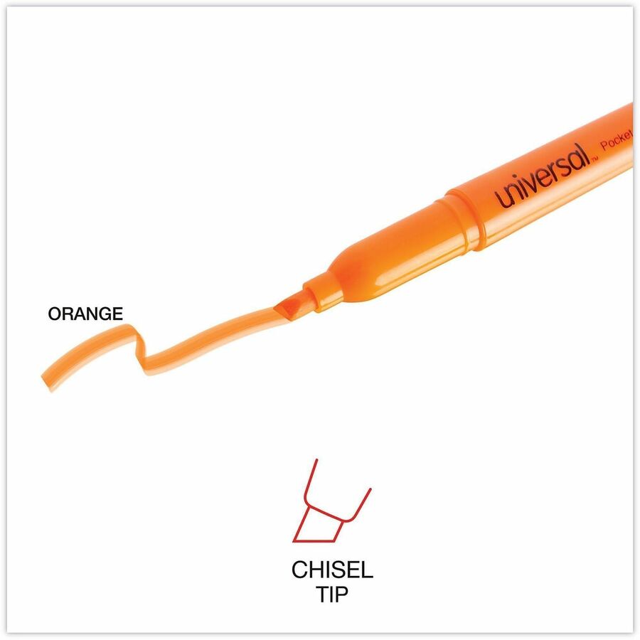 Universal Highlighter - Fluorescent Orange Ink - Orange Barrel - 1 Dozen