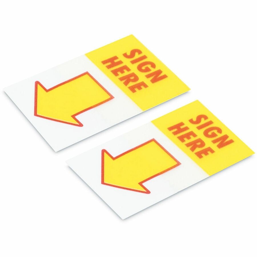 100 - SIGN HERE - Yellow, Red - Reusable, Repositionable - Dispenser Included - 100 /FlagsPack - 1 Pack