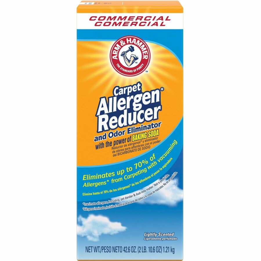 Arm & Hammer Commercial Carpet Allergen Reducer - Concentrate - 42.60 oz (2.66 lb) - Light Scent - White - 9 / Carton