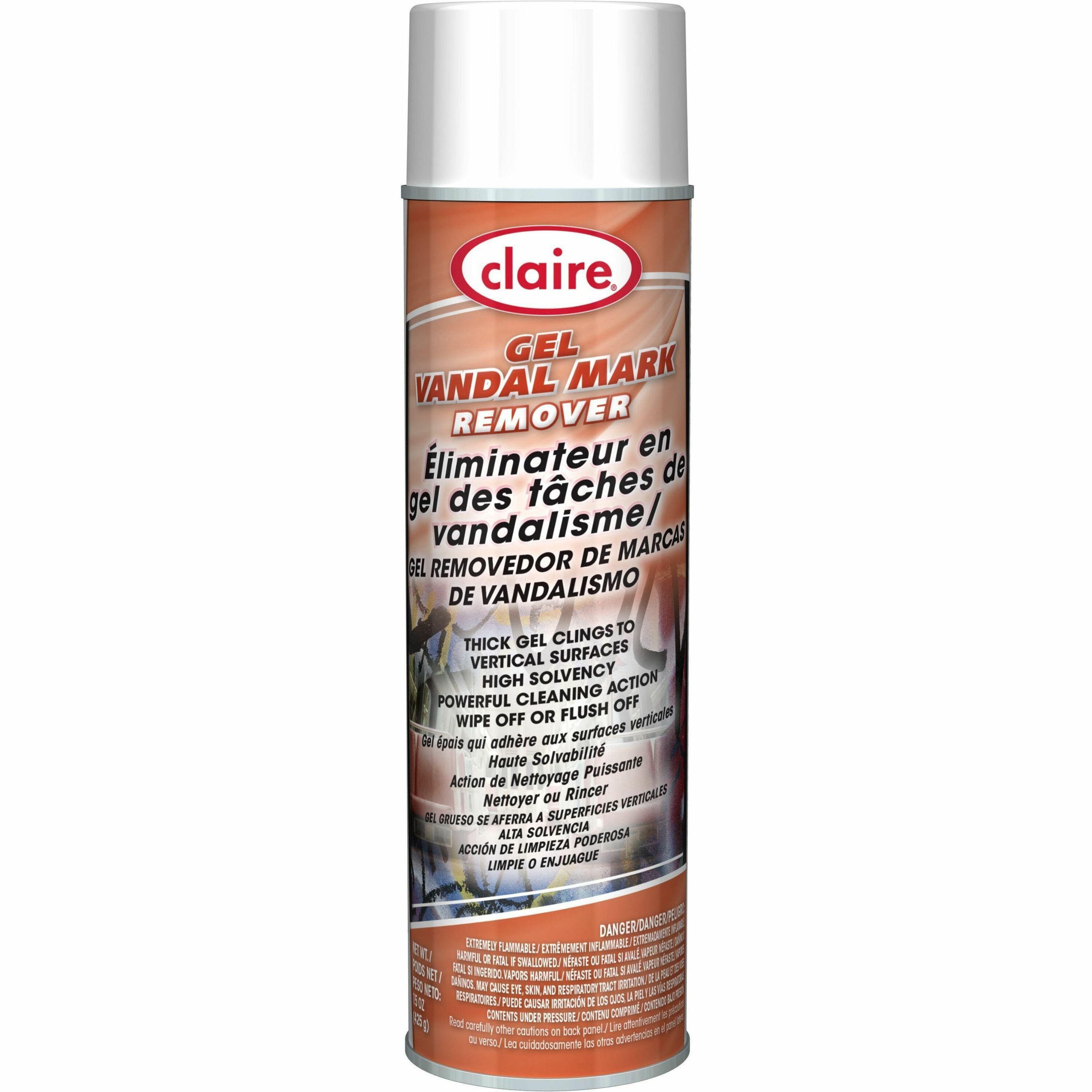Claire Gel Vandal Mark Remover, Gel, Knockout Orange, 15 oz (0.94 lb), Easy to Use, 1 Each