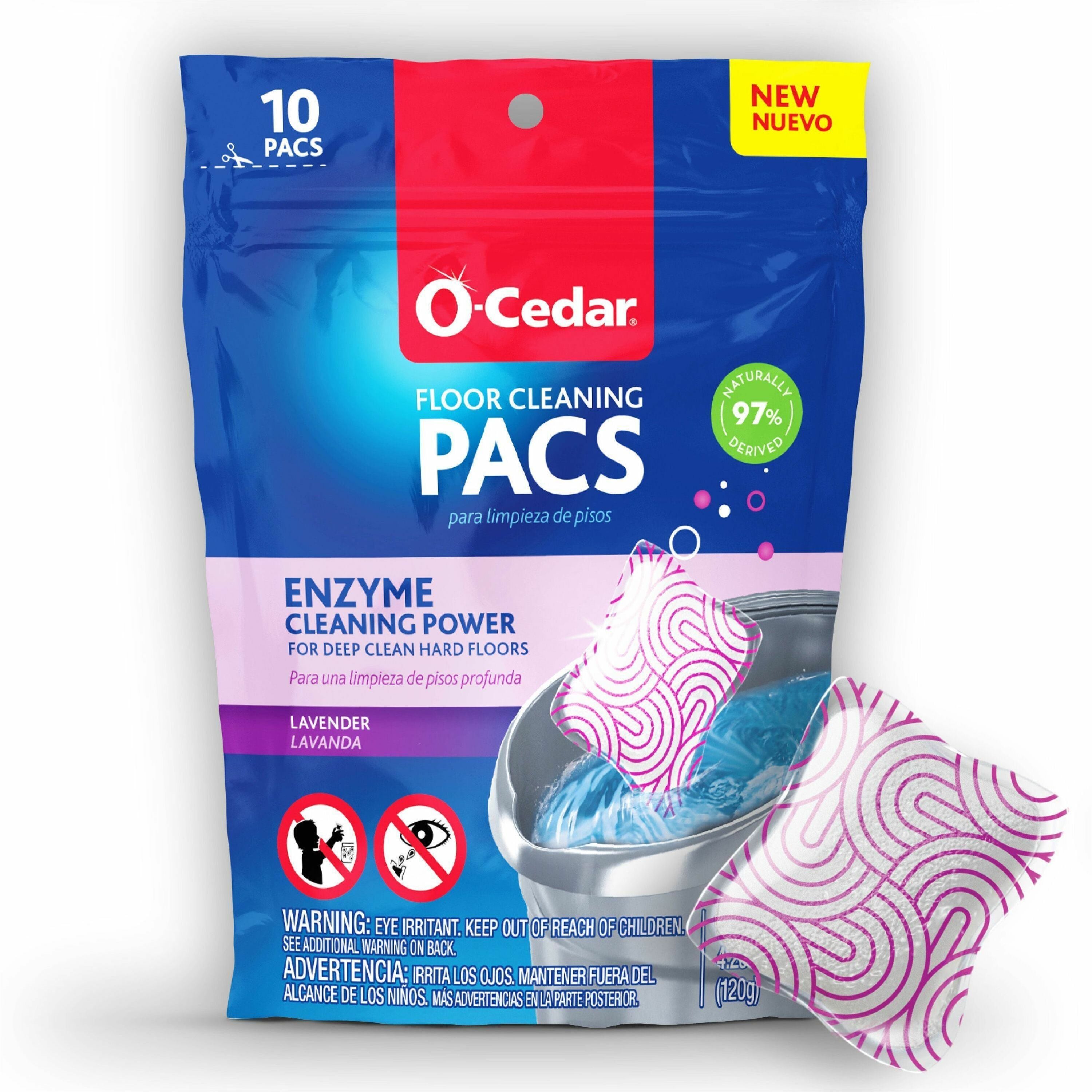 O-Cedar PACS Hard Floor Cleaner Concentrate, Crisp Citrus Scent, Streak-Free, Chemical-Free, Ammonia-Free, Bleach-Free, Paraben-Free, Resealable, 1 Pack