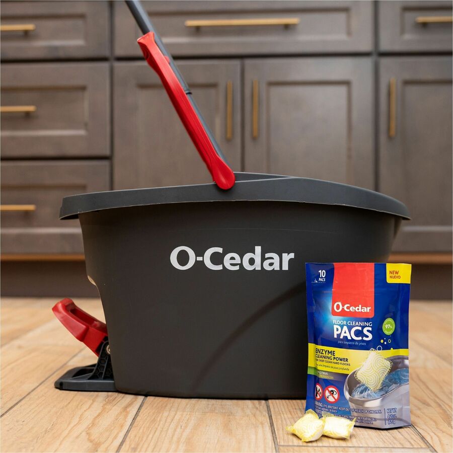 O-Cedar PACS Hard Floor Cleaner Concentrate, Crisp Citrus Scent, Streak-Free, Chemical-Free, Ammonia-Free, Bleach-Free, Paraben-Free, Resealable, 1 Pack