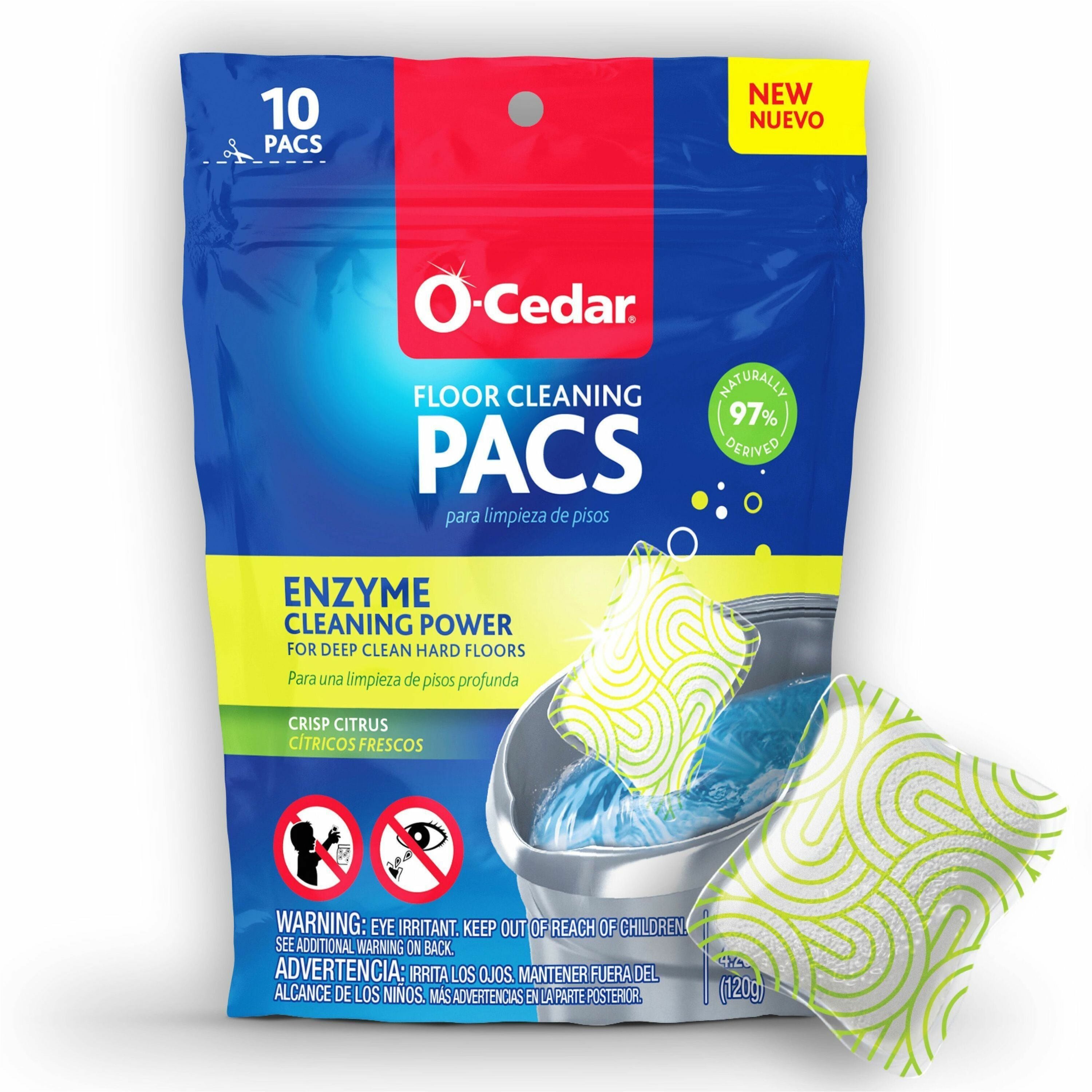 O-Cedar PACS Hard Floor Cleaner Concentrate, Crisp Citrus Scent, Streak-Free, Chemical-Free, Ammonia-Free, Bleach-Free, Paraben-Free, Resealable, 1 Pack