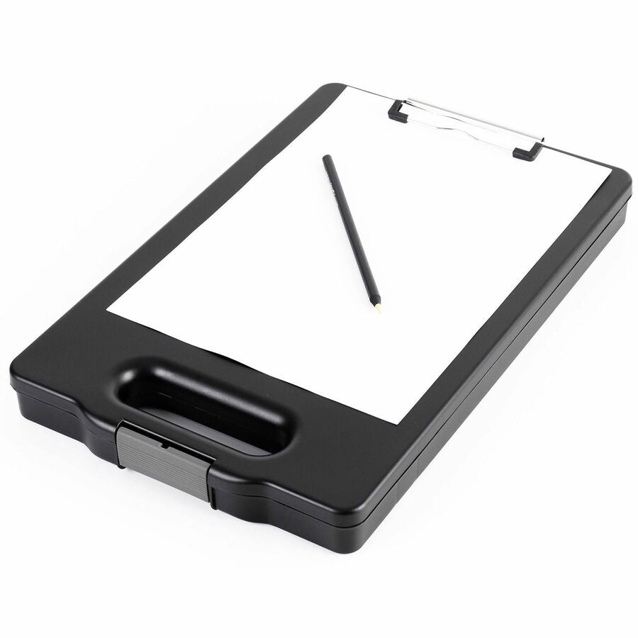 Business Source Storage Clipboard, Black, Holds 200 Sheets, 3 Compartments, 1 Each