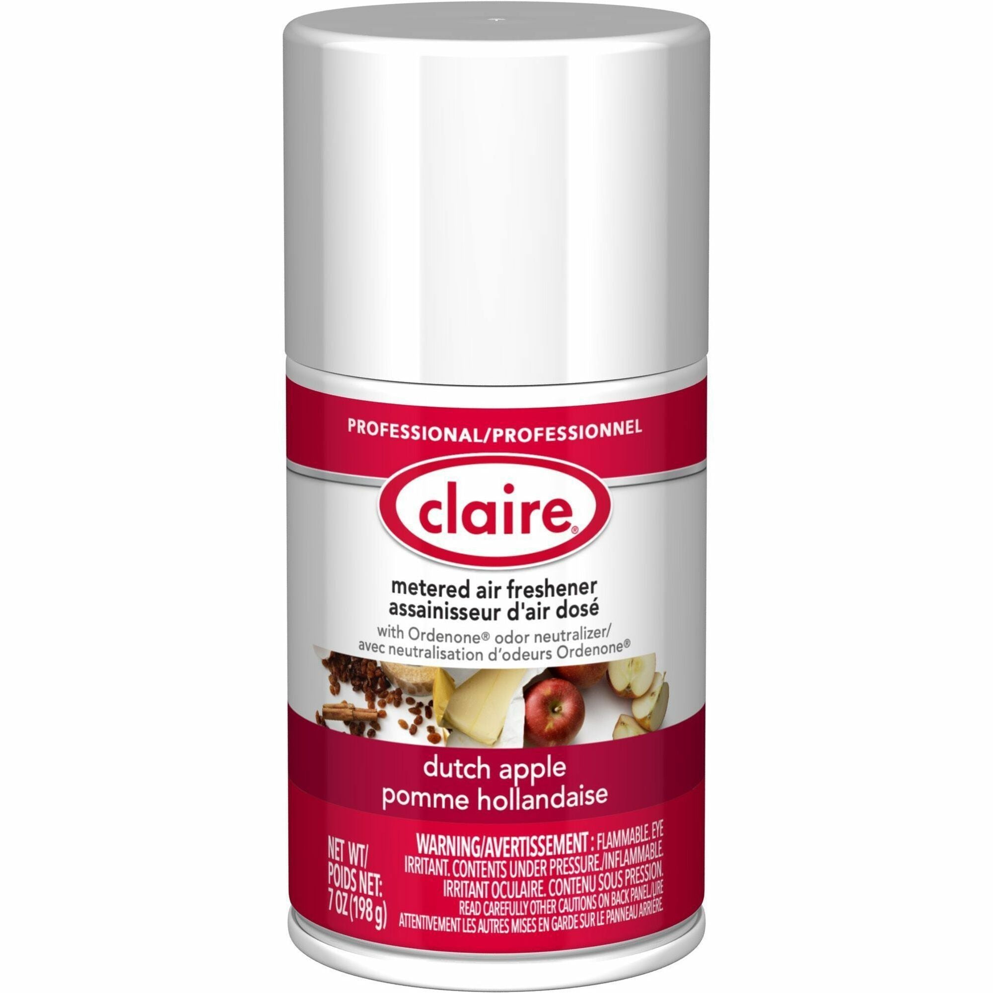 Claire Metered Air Freshener with Ordenone, Dutch Apple Scent, Aerosol, 7 fl oz, Covers 6000 ft³, Lasts 30 Days, 1 Each
