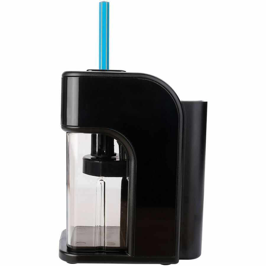 Business Source Electric Pencil Sharpener, Helical Cutter, AC/DC Adapter, Black, 1 Each
