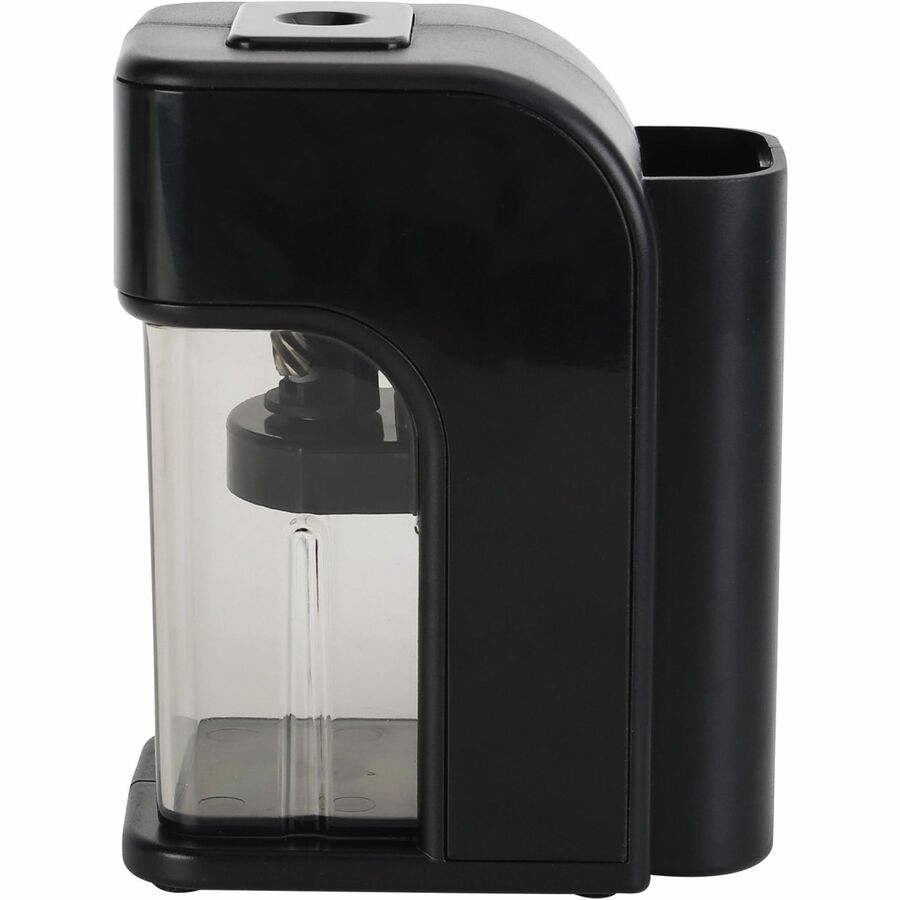 Business Source Electric Pencil Sharpener, Helical Cutter, AC/DC Adapter, Black, 1 Each